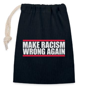Rendre le racisme répréhensible - Sac cadeau en coton avec cordon (14 x 20 cm) - bleu marine - Devant