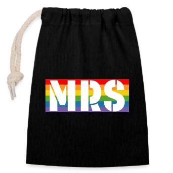 Rainbow shirt MRS - Verschließbarer Geschenkbeutel aus Baumwolle (14x20cm) - Schwarz - Vorne