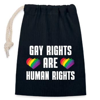 Rainbow Heart Human Rights Gift LGBTQ - Closable cotton gift bag (14x20cm) - navy - Front