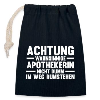 Apotheke Pharmazie Mediziner Apothekerin - Verschließbarer Geschenkbeutel aus Baumwolle (14x20cm) - Navy - Vorne