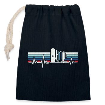 HEARTBEAT LARGE FORMAT PHOTOGRAPHY RUNNING FLOOR CAMERA - Closable cotton gift bag (14x20cm) - navy - Front