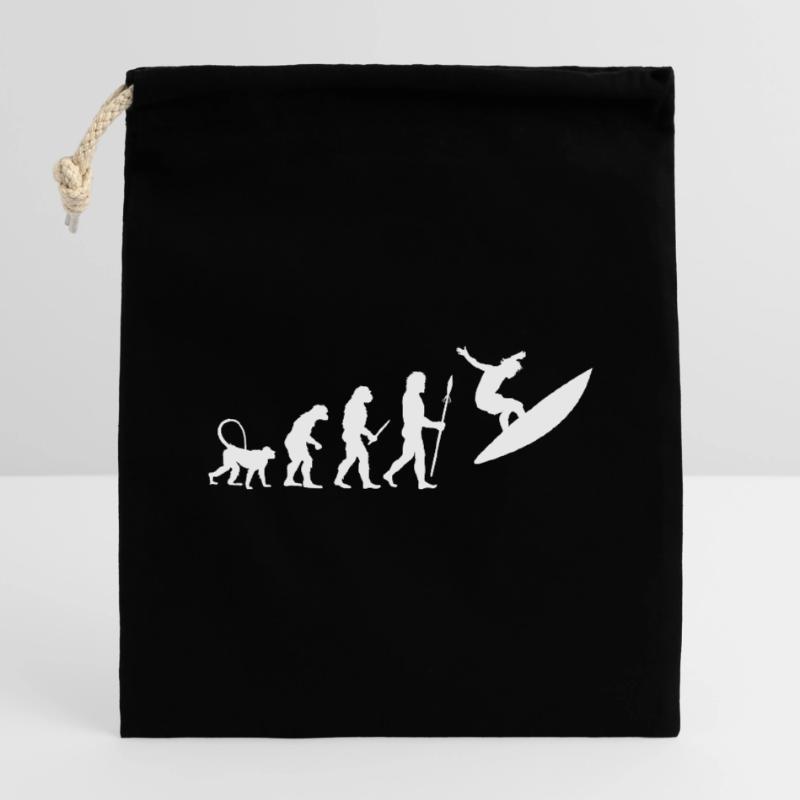 Évolution du surf Sac cadeau en coton avec cordon (14 x 20 cm)