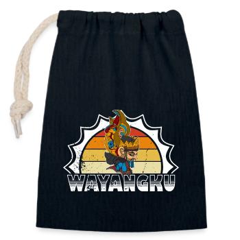 Bali Wayang Kulit Indonesien Urlaub Ozeanien - Verschließbarer Geschenkbeutel aus Baumwolle (14x20cm) - Navy - Vorne