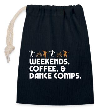 Dance Mom Dancer Dad Weekends Coffee And Dance - Verschließbarer Geschenkbeutel aus Baumwolle (14x20cm) - Navy - Vorne