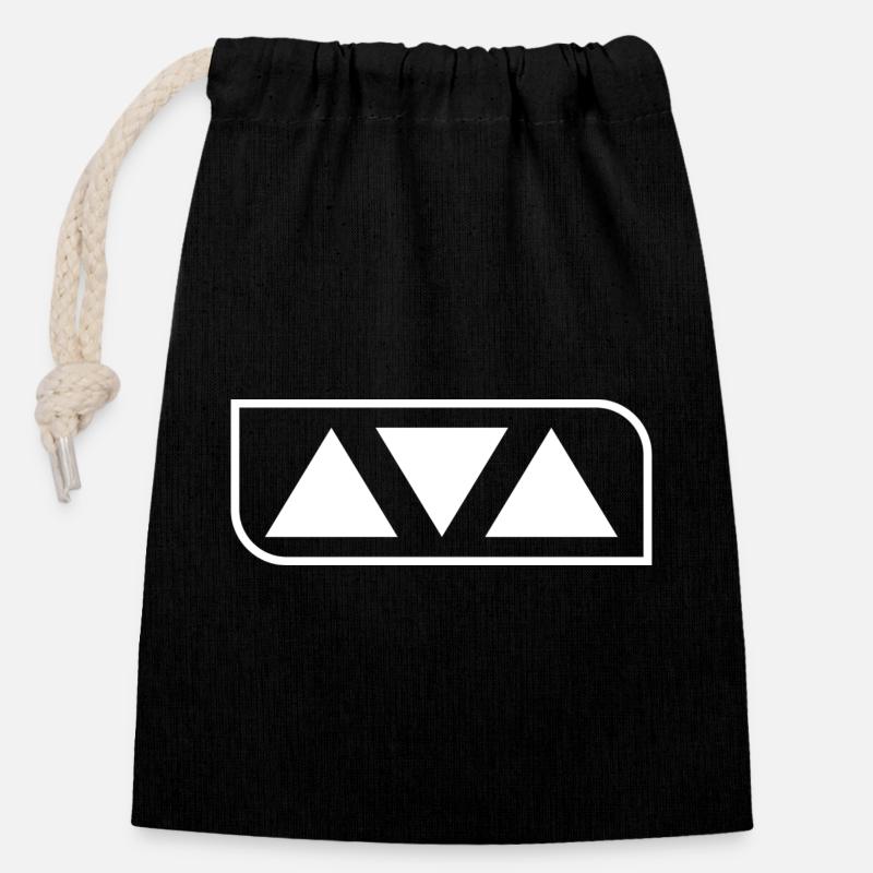 Island Collection - Closable cotton gift bag (14x20cm) - black