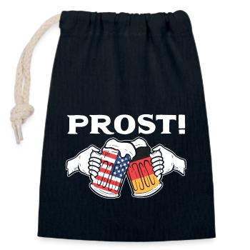 American German - Closable cotton gift bag (14x20cm) - navy - Front