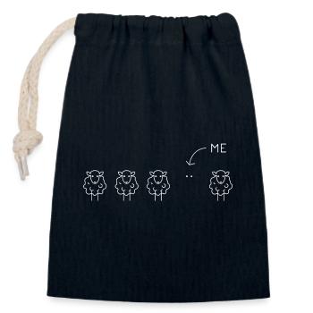Schwarzes Schaf Lustige Illustration Statement - Verschließbarer Geschenkbeutel aus Baumwolle (14x20cm) - Navy - Vorne