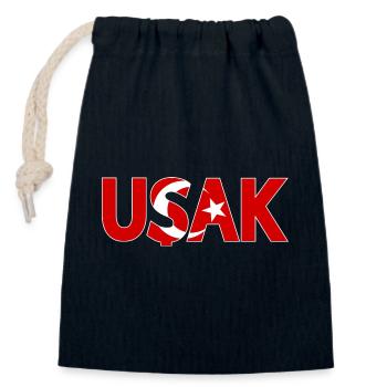 Usak Türkei Flagge - Verschließbarer Geschenkbeutel aus Baumwolle (14x20cm) - Navy - Vorne