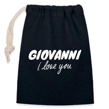 Giovanni i love you - Verschließbarer Geschenkbeutel aus Baumwolle (14x20cm) - Navy - Vorne