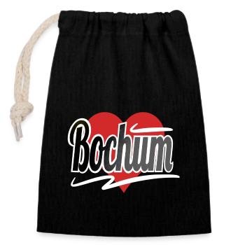 Bochum - Verschließbarer Geschenkbeutel aus Baumwolle (14x20cm) - Schwarz - Vorne