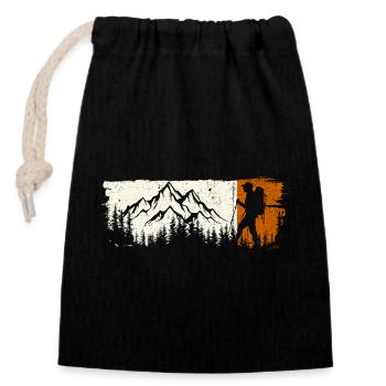 Mountain Explorer Silhouette T-Shirt - Verschließbarer Geschenkbeutel aus Baumwolle (14x20cm) - Schwarz - Vorne