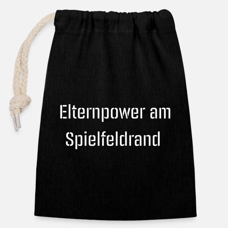 Elternpower am Spielfeldrand - Verschließbarer Geschenkbeutel aus Baumwolle (14x20cm) - Schwarz