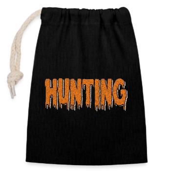 hunt - Closable cotton gift bag (14x20cm) - black - Front