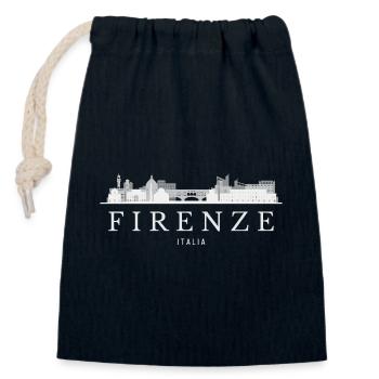 Florence Skyline, Florence Italie - Sac cadeau en coton avec cordon (14 x 20 cm) - bleu marine - Devant