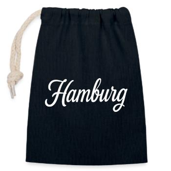 Hamburg - Closable cotton gift bag (14x20cm) - navy - Front