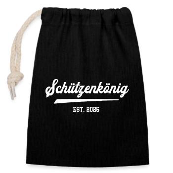 Schützenkönig Schuetzenkoenig 2026 Jungschütze 26 - Verschließbarer Geschenkbeutel aus Baumwolle (14x20cm) - Schwarz - Vorne