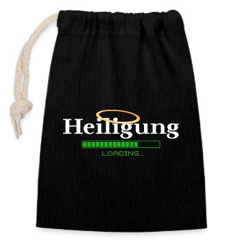 Heiligung - loading - Heiligenschein - Verschließbarer Geschenkbeutel aus Baumwolle (14x20cm) - Schwarz - Vorne
