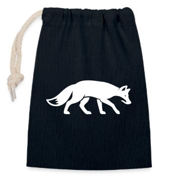 Animal renard - Sac cadeau en coton avec cordon (14 x 20 cm) - bleu marine - Devant