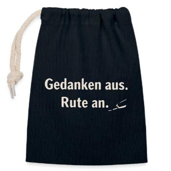 Gedanken aus, Rute an – Minimaldruck - Verschließbarer Geschenkbeutel aus Baumwolle (14x20cm) - Navy - Vorne