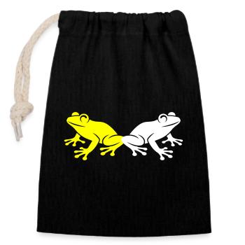 Grenouille Crapaud - Sac cadeau en coton avec cordon (14 x 20 cm) - noir - Devant