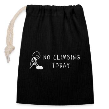 Pas d’escalade aujourd’hui – Diction de l’escalade en bloc - Sac cadeau en coton avec cordon (14 x 20 cm) - noir - Devant