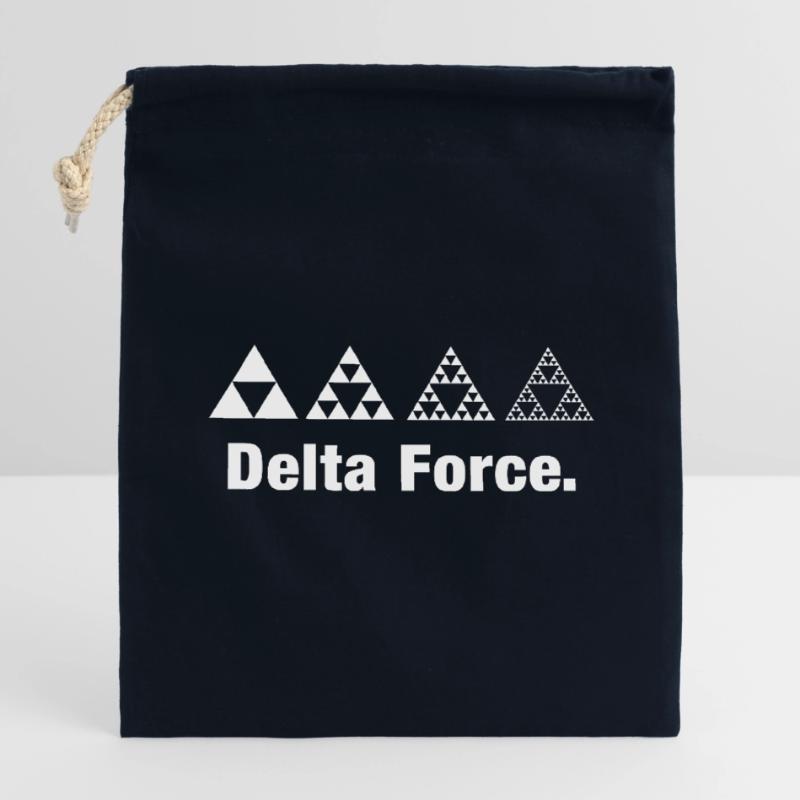 Fractal Triangle Force Geometry Recursion Closable cotton gift bag (14x20cm)