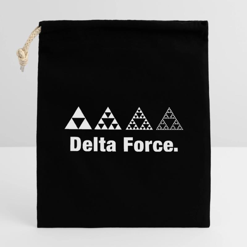 Fractal Triangle Force Geometry Recursion Closable cotton gift bag (14x20cm)