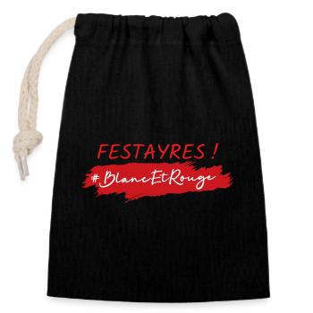 Festayre ! Féria de Béziers, Dax, Nîmes, Bayonne.. - Sac cadeau en coton avec cordon (14 x 20 cm) - noir - Devant
