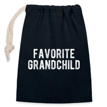 Favorite Grandchild Funny Family Quote - Closable cotton gift bag (14x20cm) - navy - Front