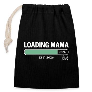Chargement : Grossesse de maman 2026 - Sac cadeau en coton avec cordon (14 x 20 cm) - noir - Devant
