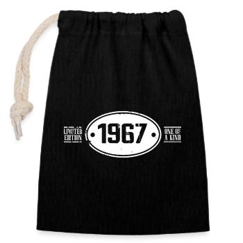 1967 Birthday 1967 - Closable cotton gift bag (14x20cm) - black - Front
