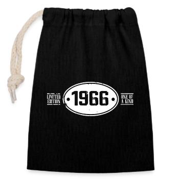 1966 Anniversaire 1966 - Sac cadeau en coton avec cordon (14 x 20 cm) - noir - Devant