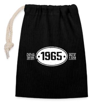 1965 Anniversaire 1965 - Sac cadeau en coton avec cordon (14 x 20 cm) - noir - Devant