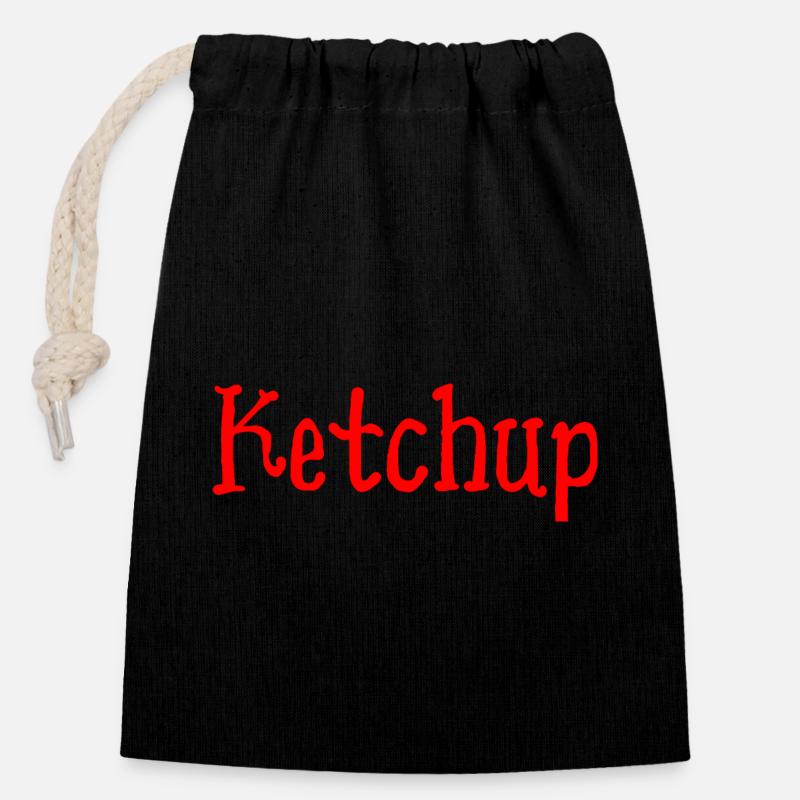 Ketchup - Closable cotton gift bag (14x20cm) - black