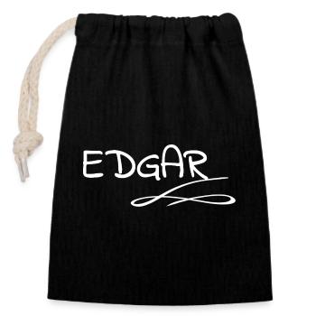 Edgar en tant que nom - Sac cadeau en coton avec cordon (14 x 20 cm) - noir - Devant