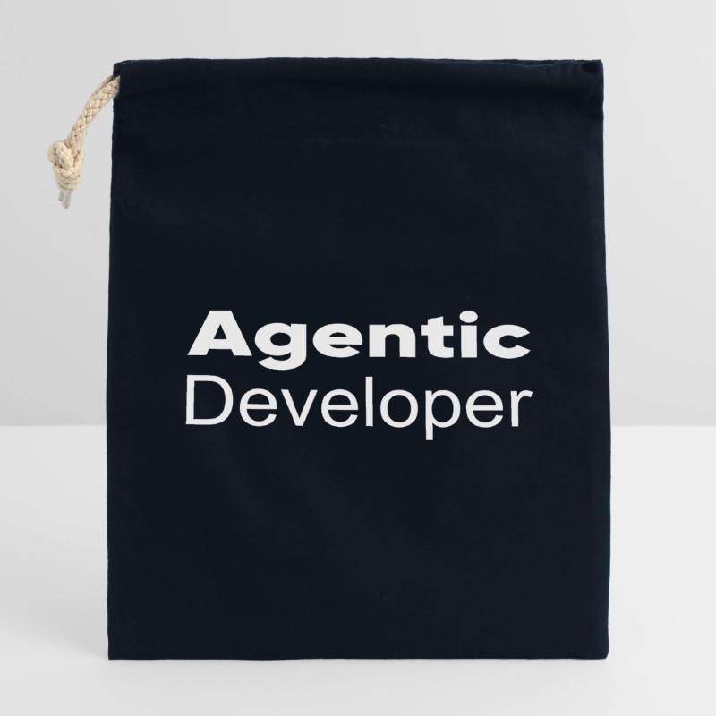 Techno-utopia: Agentic Developer Closable cotton gift bag (14x20cm)