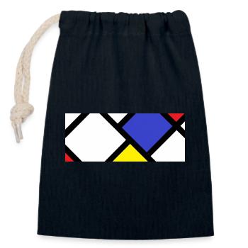 Contre-composition selon « De Stijl » - Sac cadeau en coton avec cordon (14 x 20 cm) - bleu marine - Devant