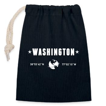 Washington DC Koordinaten Planet Erde Weiß - Verschließbarer Geschenkbeutel aus Baumwolle (14x20cm) - Navy - Vorne