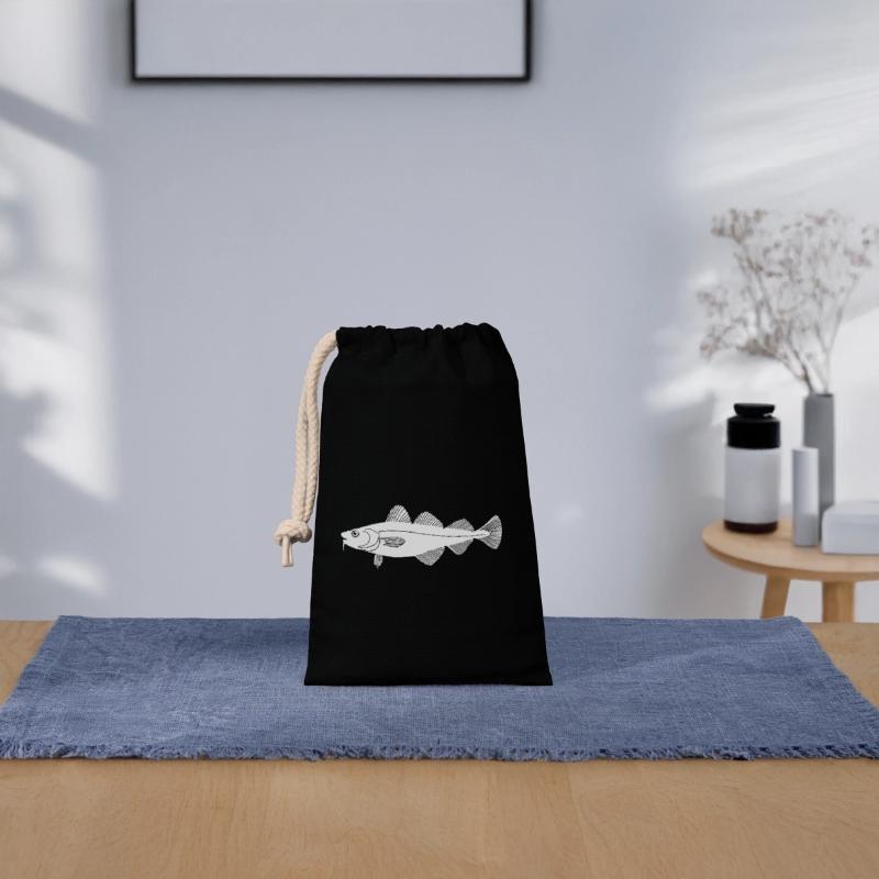 Closable cotton gift bag (14x20cm)