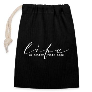 L’amour des chiens | | Lepa de chien - Sac cadeau en coton avec cordon (14 x 20 cm) - noir - Devant