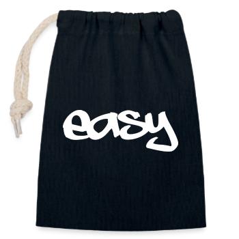 easy - Verschließbarer Geschenkbeutel aus Baumwolle (14x20cm) - Navy - Vorne