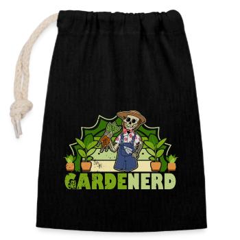 Fleurs Jardin Aménagement paysager Jardinier Horticulture - Sac cadeau en coton avec cordon (14 x 20 cm) - noir - Devant