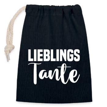 Patentante Tante - Verschließbarer Geschenkbeutel aus Baumwolle (14x20cm) - Navy - Vorne