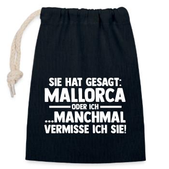 Party Urlaub Mallorca - Verschließbarer Geschenkbeutel aus Baumwolle (14x20cm) - Navy - Vorne