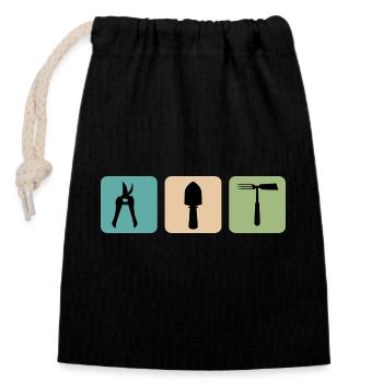 garden plants gardeners gardening allotment garden - Closable cotton gift bag (14x20cm) - black - Front