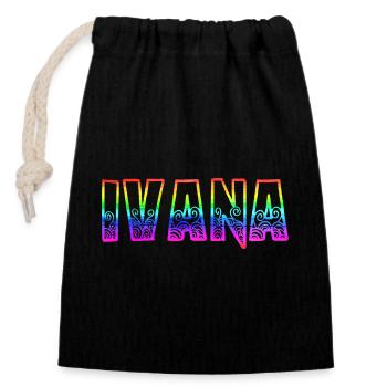 ivana rs regenbogen - Verschließbarer Geschenkbeutel aus Baumwolle (14x20cm) - Schwarz - Vorne