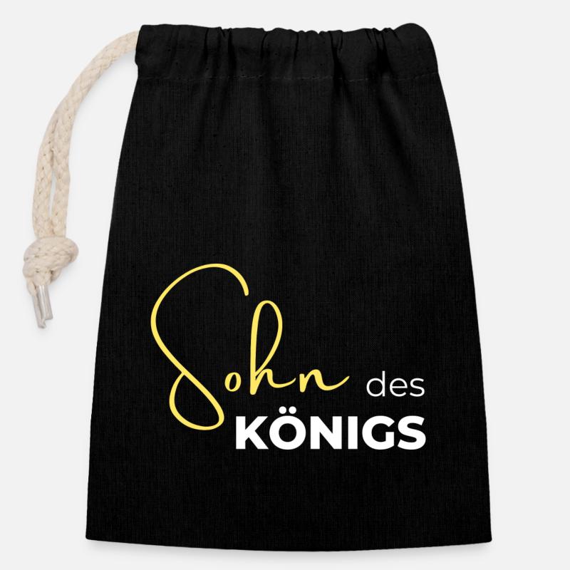 Sohn des Königs - Verschließbarer Geschenkbeutel aus Baumwolle (14x20cm) - Schwarz