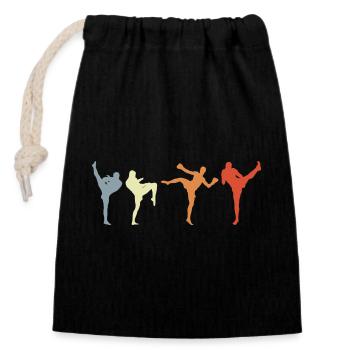 Vintage Kickboxer - Closable cotton gift bag (14x20cm) - black - Front