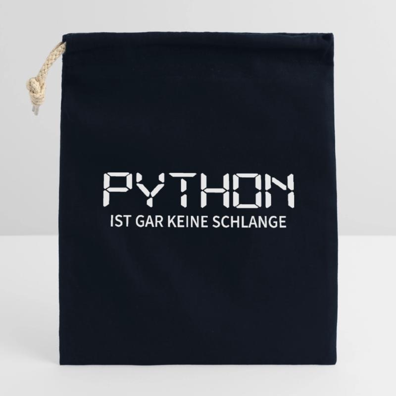 Nerd Python-Coder Server Télécharger la programmation Sac cadeau en coton avec cordon (14 x 20 cm)