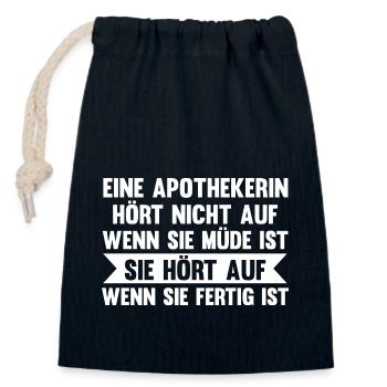 Apotheke Pharmazie Mediziner Apothekerin - Verschließbarer Geschenkbeutel aus Baumwolle (14x20cm) - Navy - Vorne